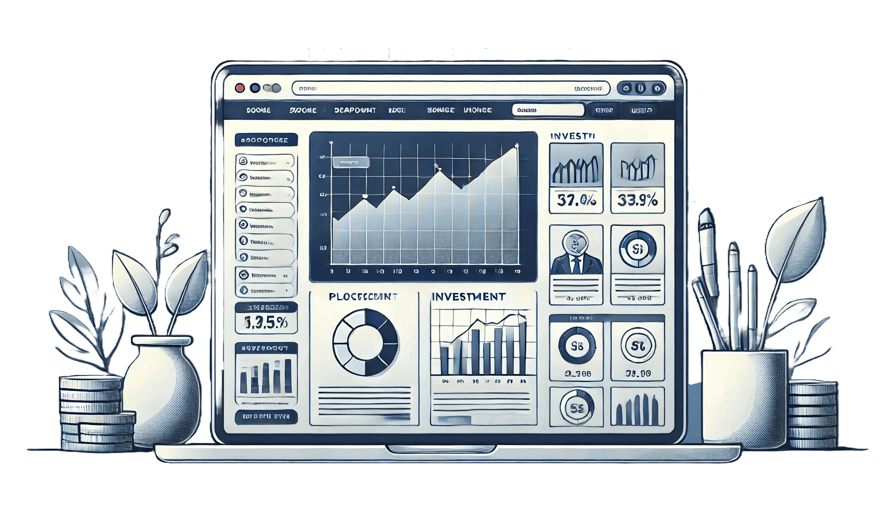 Image that shows a browser with financial data